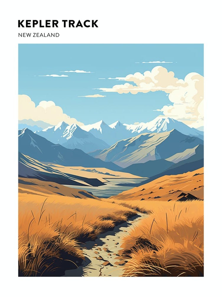Kepler Track New Zealand 2 Hiking Trail Landscape Poster