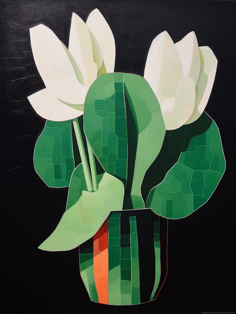 Modern Abstract Cactus Painting Easter Cactus 3