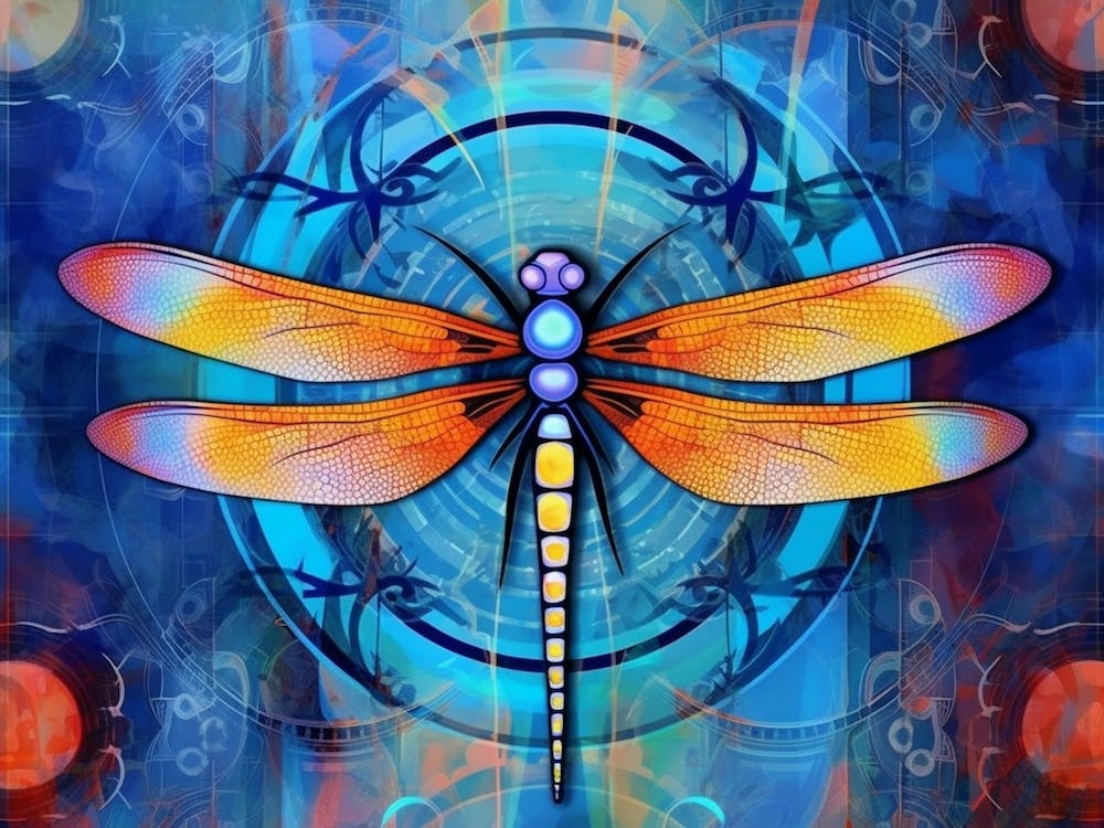 Dragonfly Blue Eyed Darner Aeshna Illustration Minimal 1