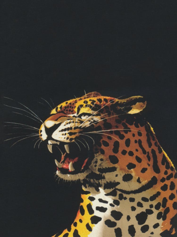 Roaring Jaguar Vintage Art
