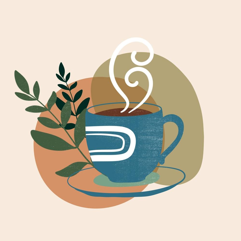 Coffee Cup With Leaves 6