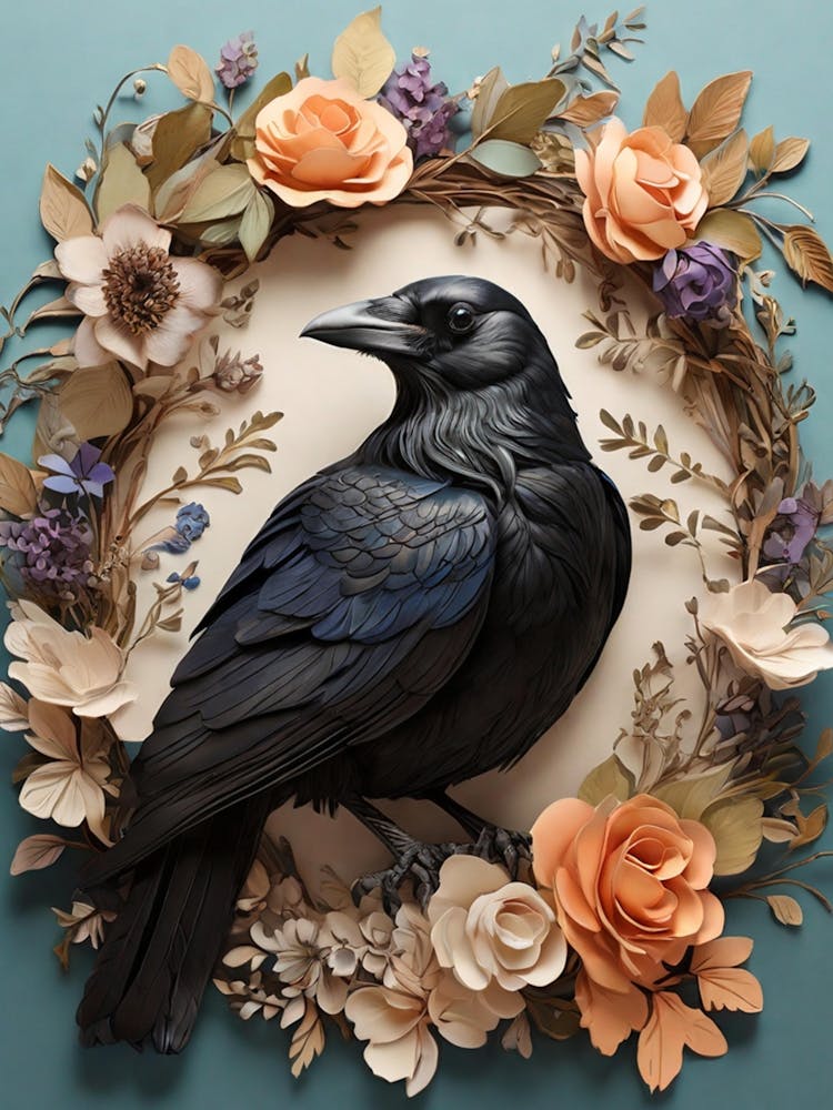 Crow In A Wreath 2