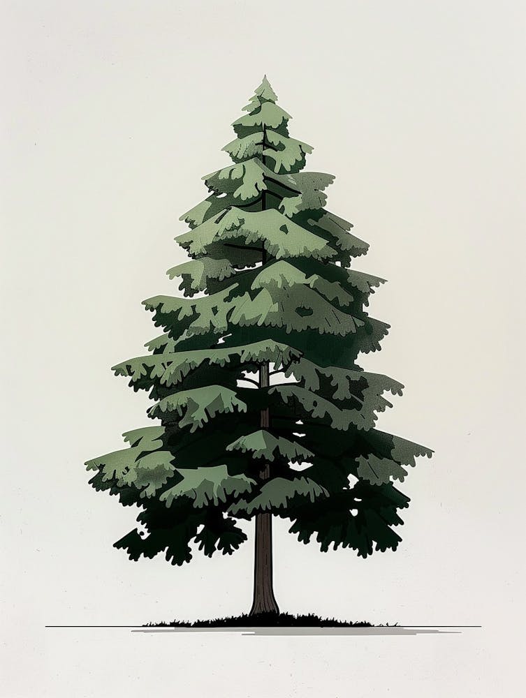 Fir Tree Pixel Illustration 1