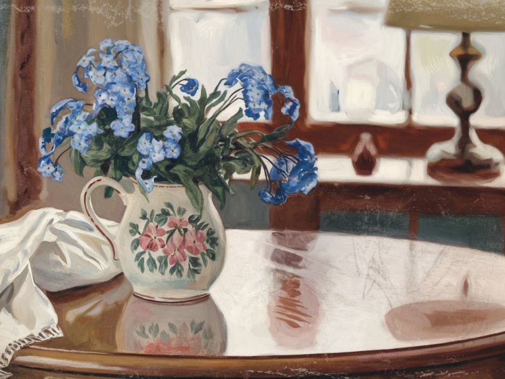 Blue Flowers In A Vase 2