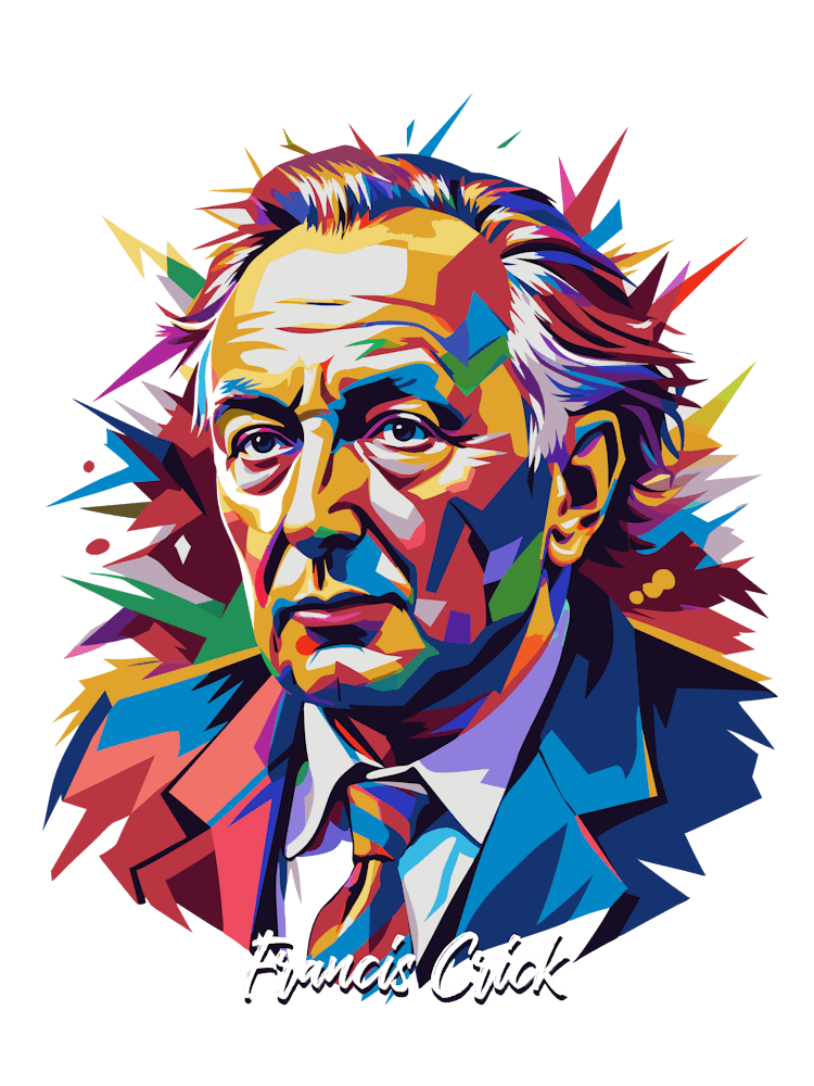 Francis Crick 03 Porträt WPAP Pop Art