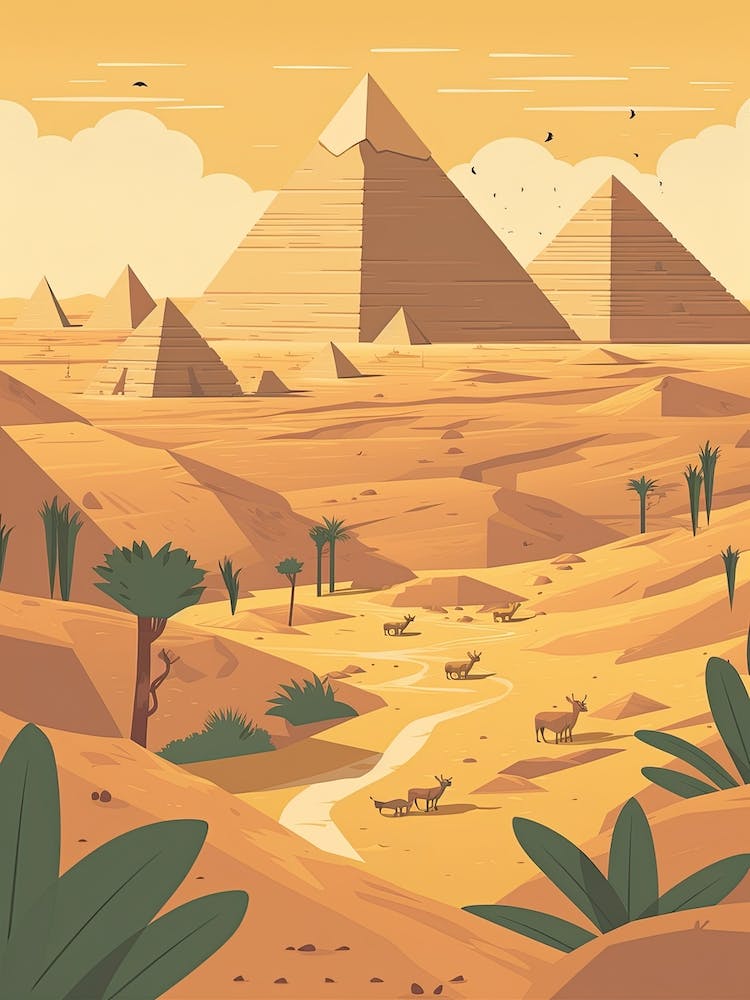 Giza Egypt Illustration 3