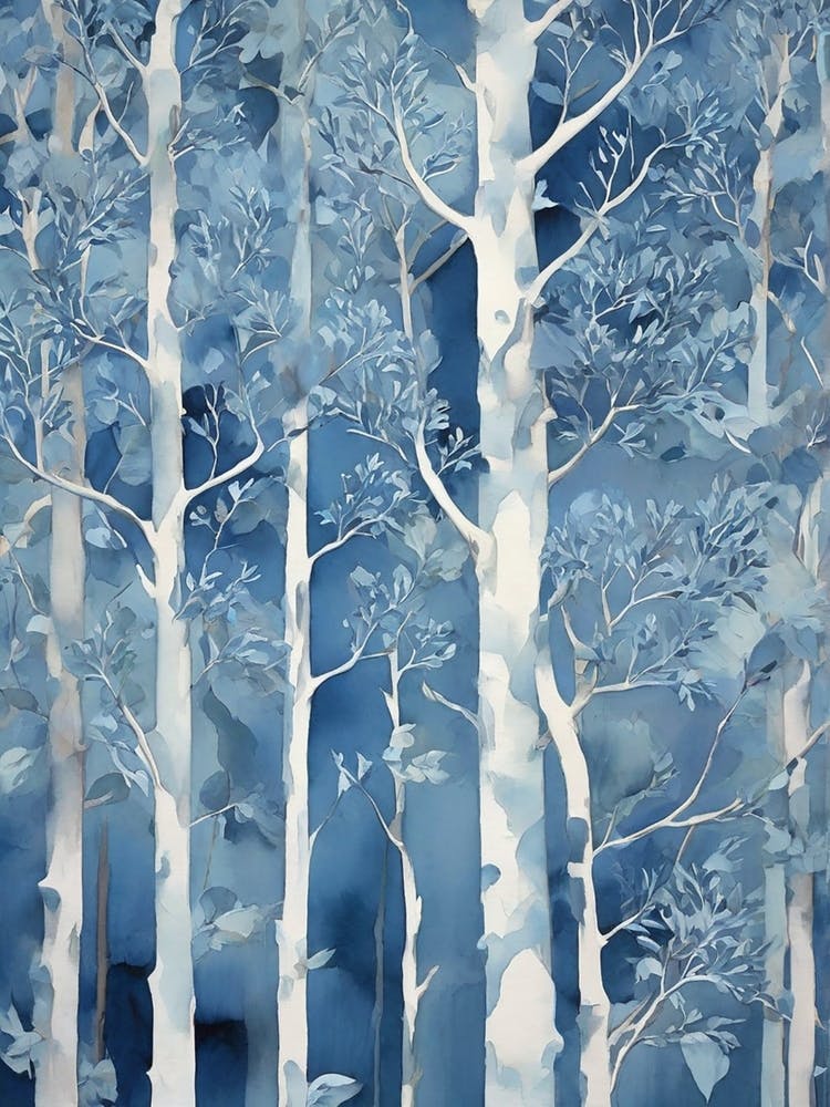 Blue Birch Forest