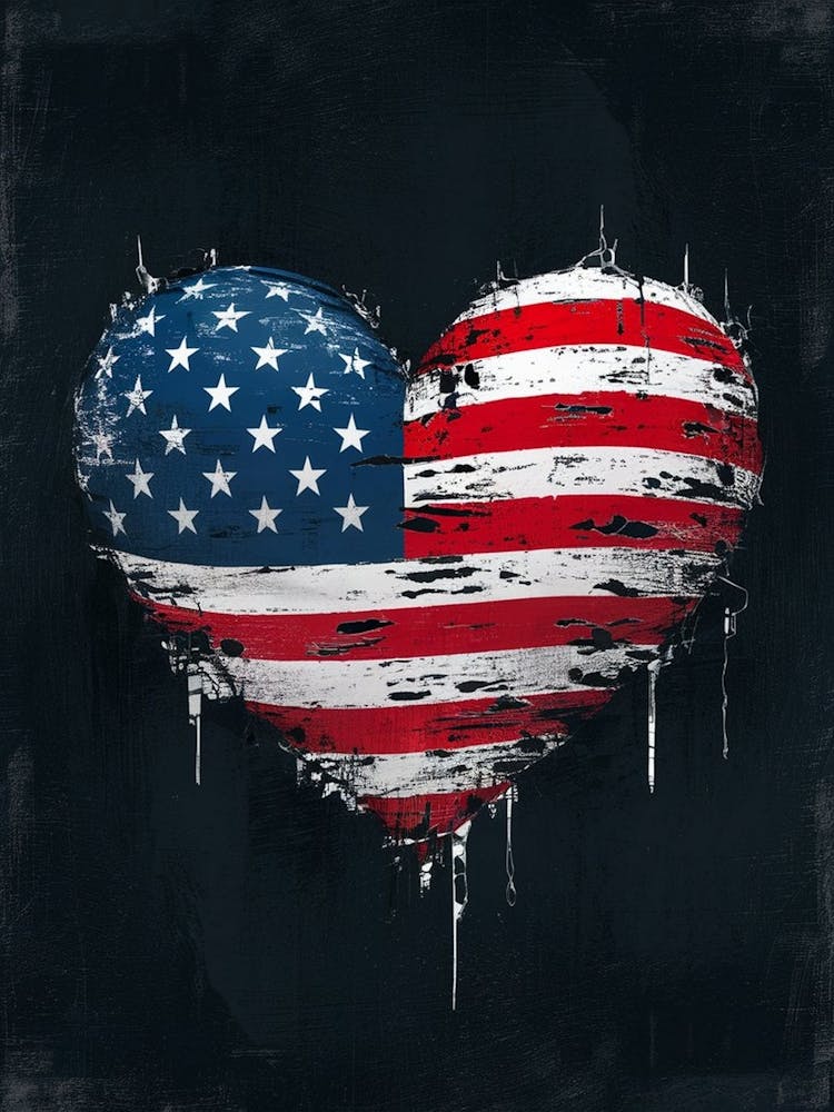 American Flag Heart