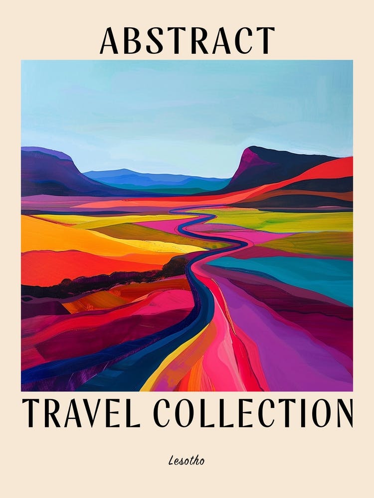 Abstract Travel Collection Poster Lesotho 1