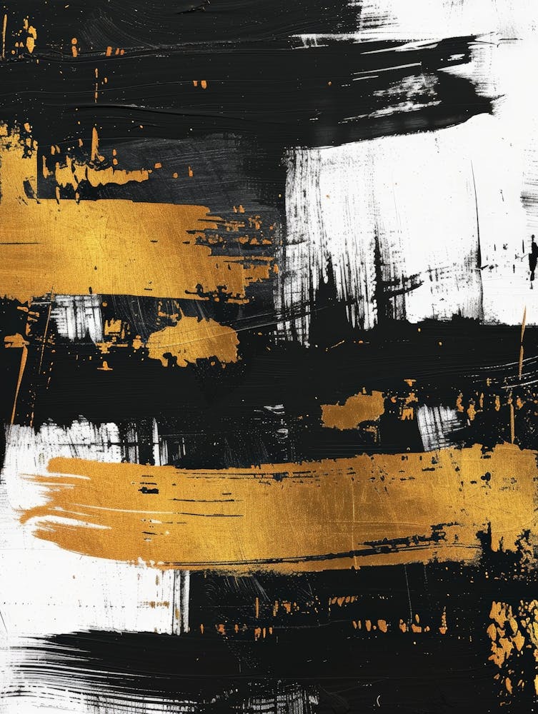 Abstract Black And Gold Canvas Print