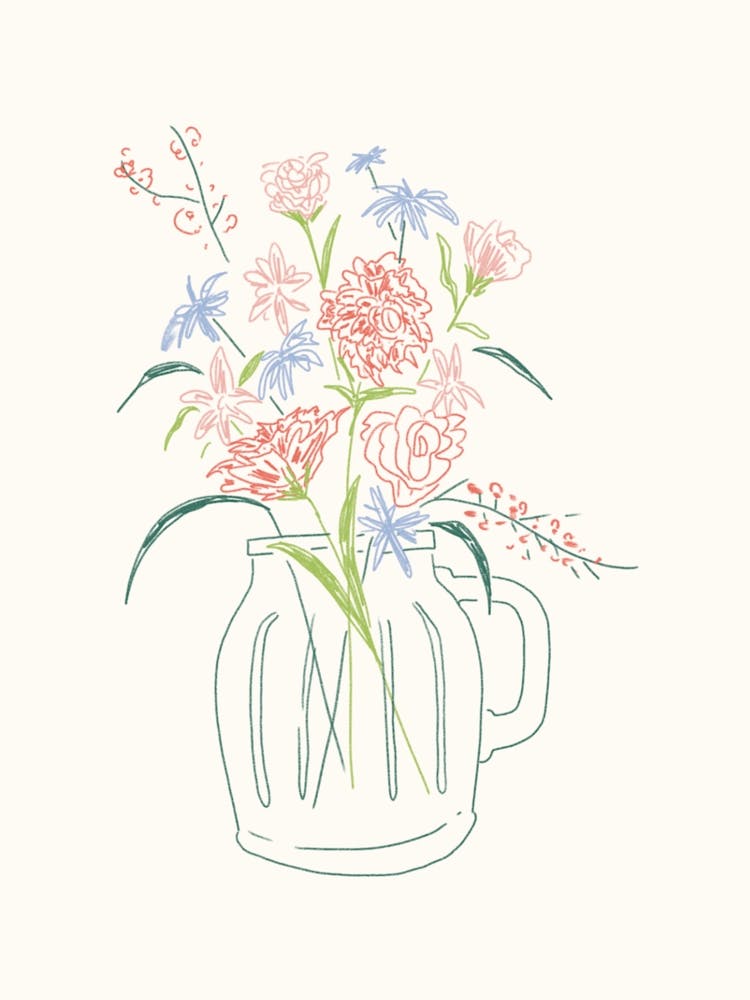 Vase With Flowers Print