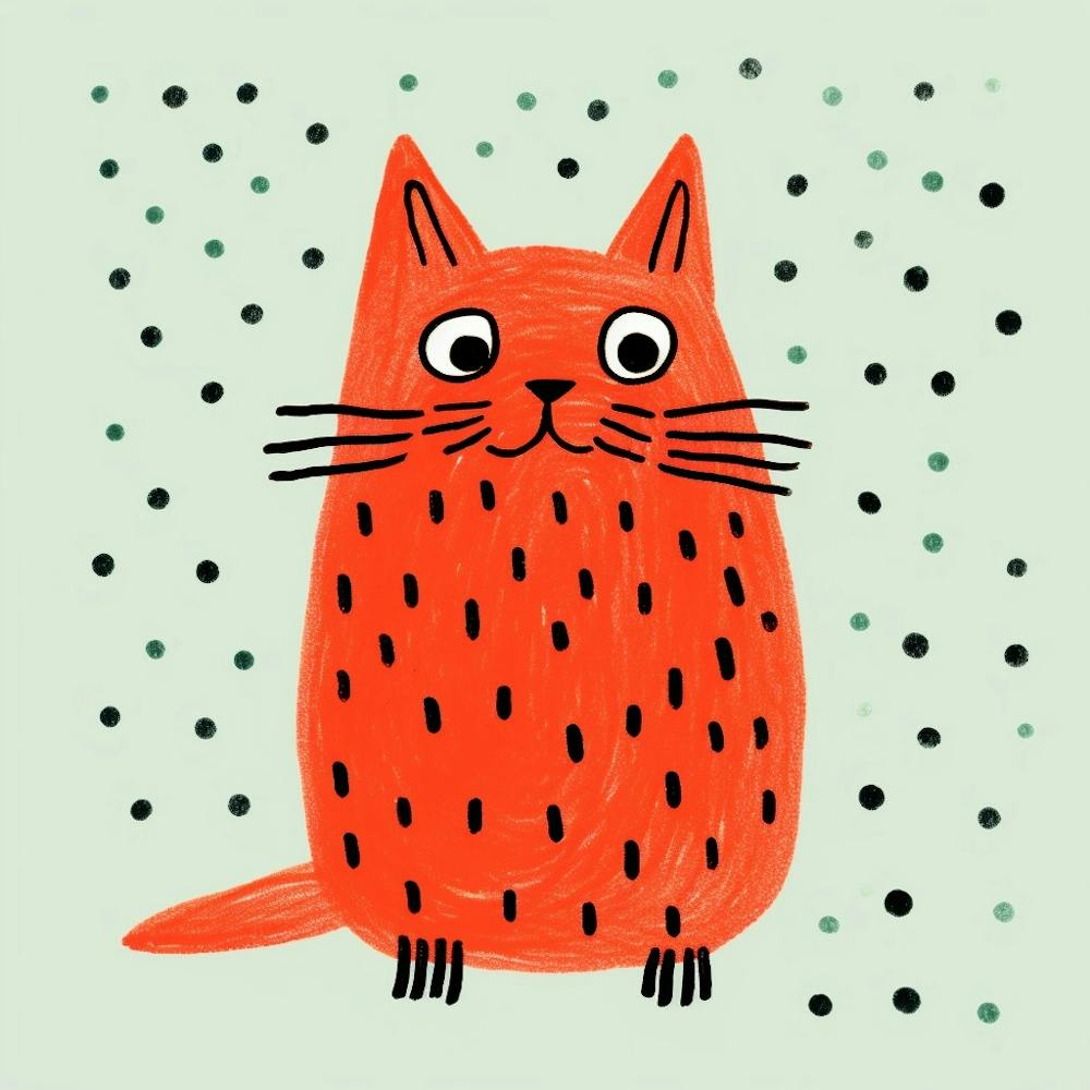 Red Polka Dot Cat 1