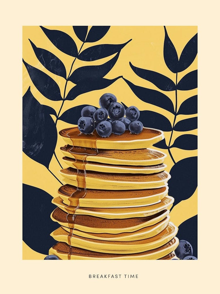 Breakfast Time Art Deco Poster