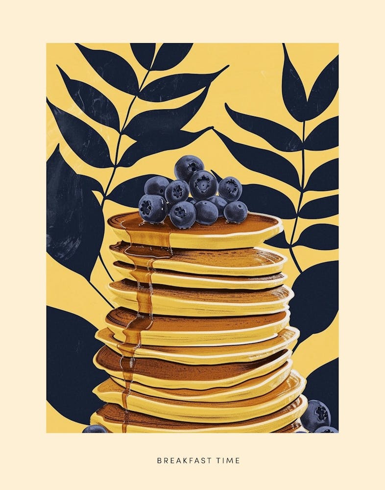 Breakfast Time Art Deco Poster