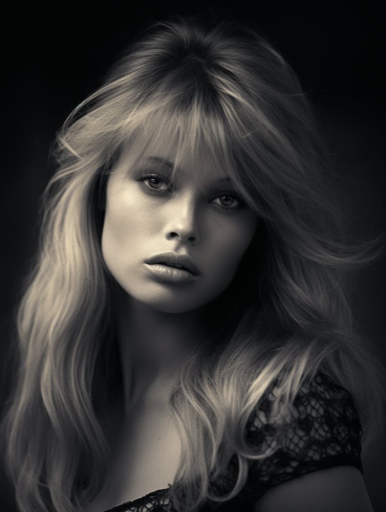 Black And White Photograph Of Brigitte Bardot 1