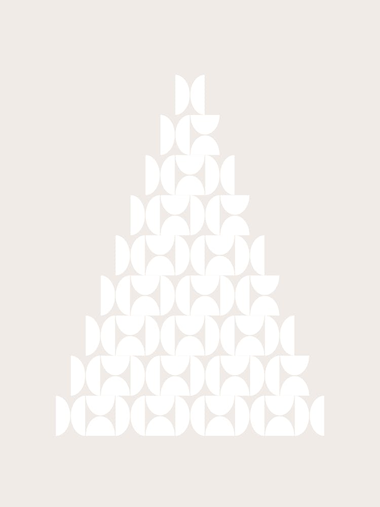 Mid Century Christmas Tree Beige And White
