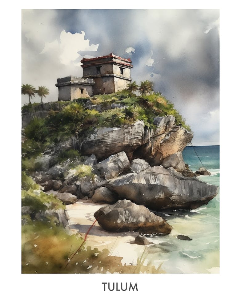 Tulum Watercolor 2travel Poster