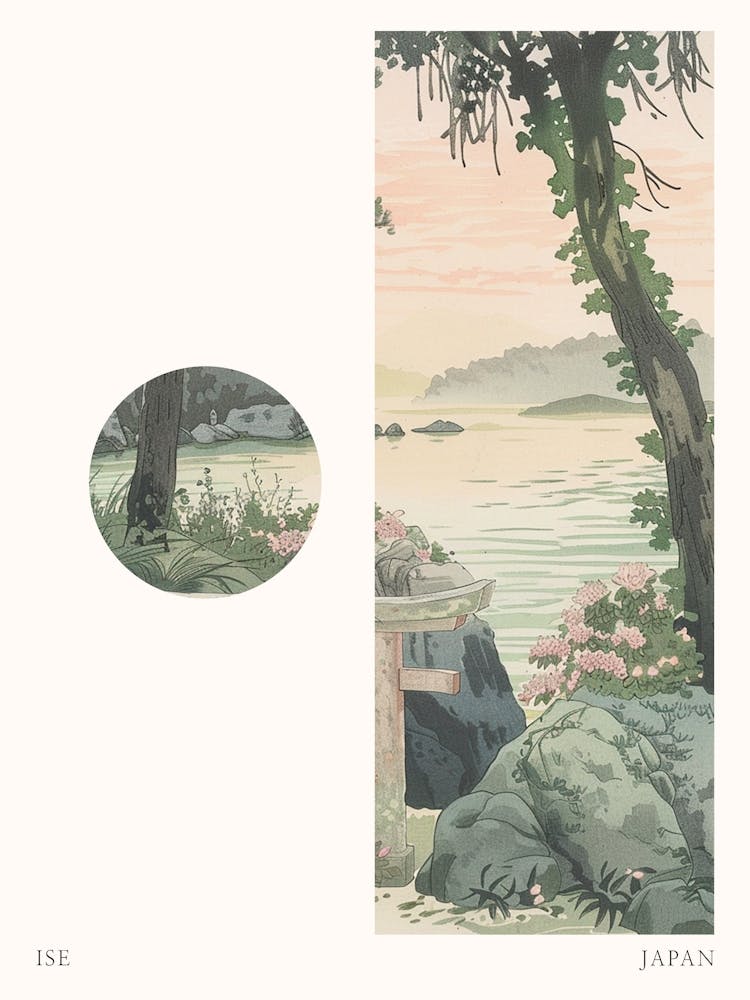 Ise Japan 3 Cut Out Travel Poster