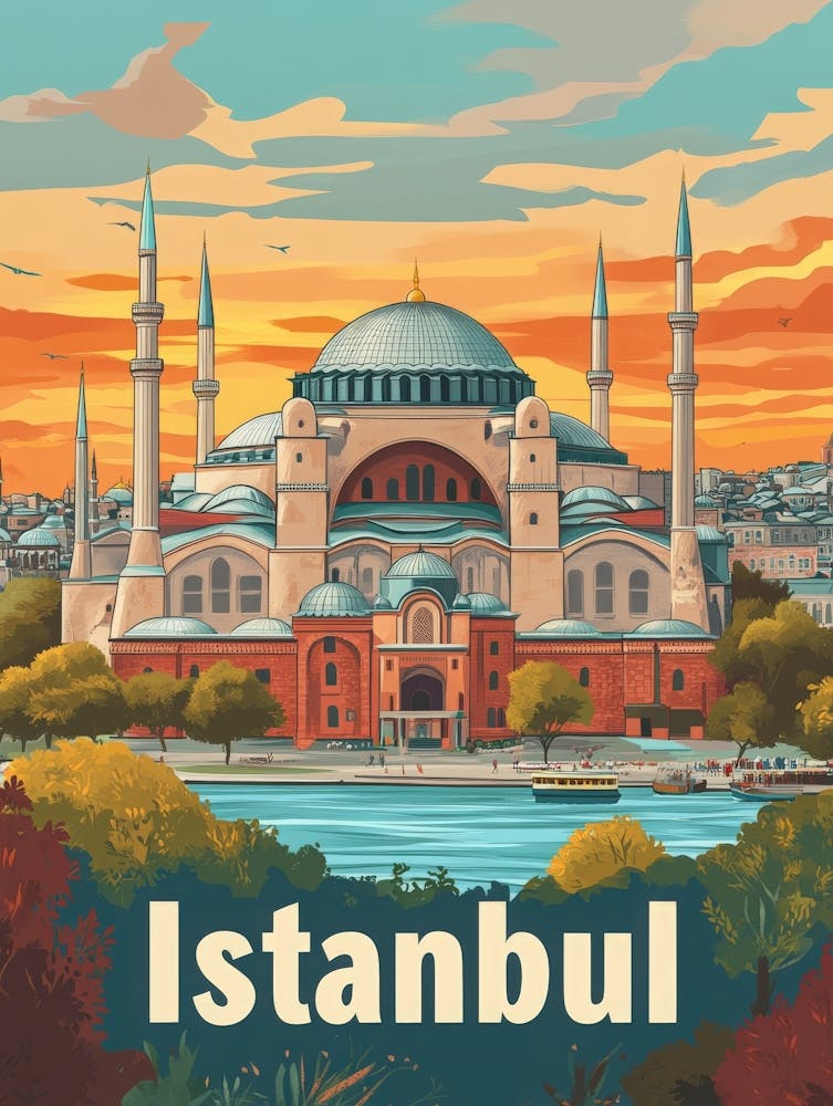 Aihrgdesign A Vintage Travel Poster Of Istanbul Featuring The 27fd0240 6ba9 499c B002 E387d04d0166 1