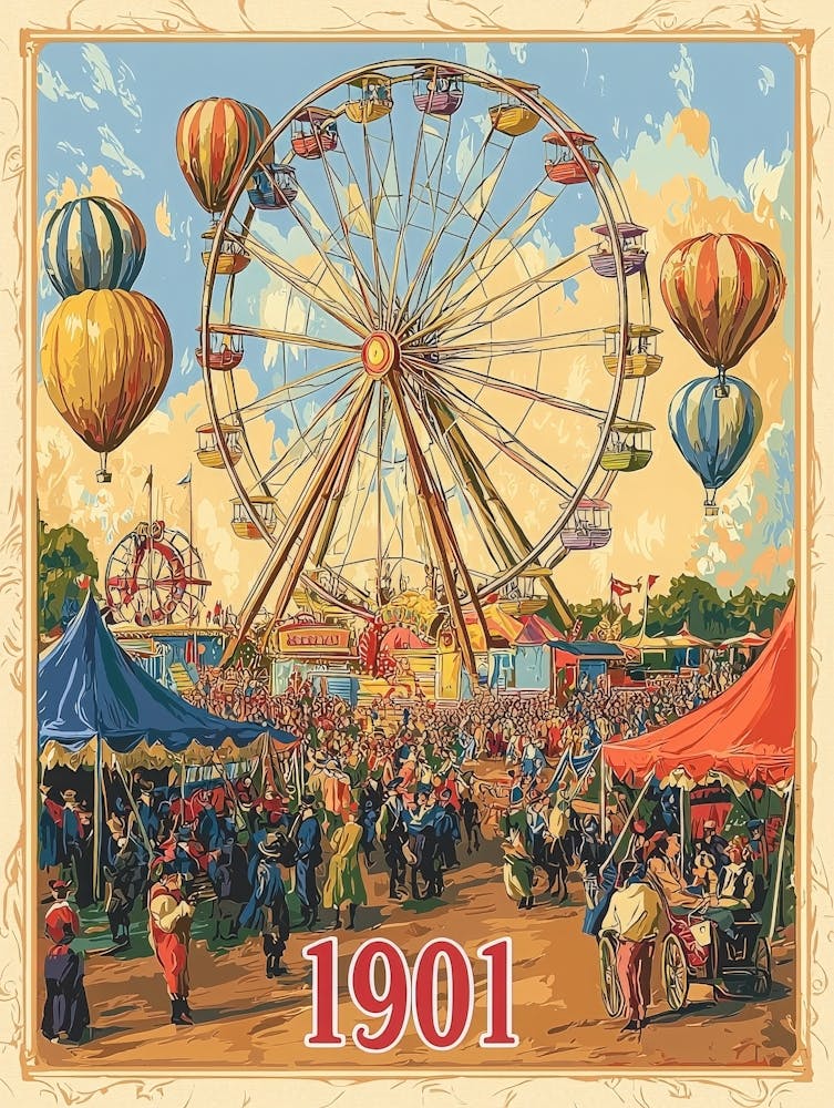 Aihrgdesign A Nostalgic Poster Of A 1901 Fairground With A Fe 9e206afc A132 422c 9c1c Dc3c5849c0b0 2