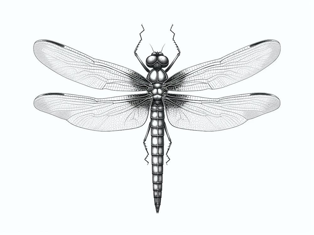  Dragonfly Common Whitetail Plathemis Black And White 