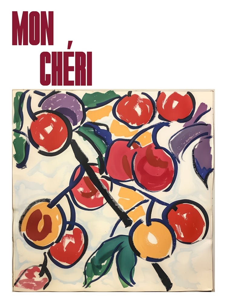 Mon Cheri Poster Sommerkirschen Gemälde Matisse-Stil 10