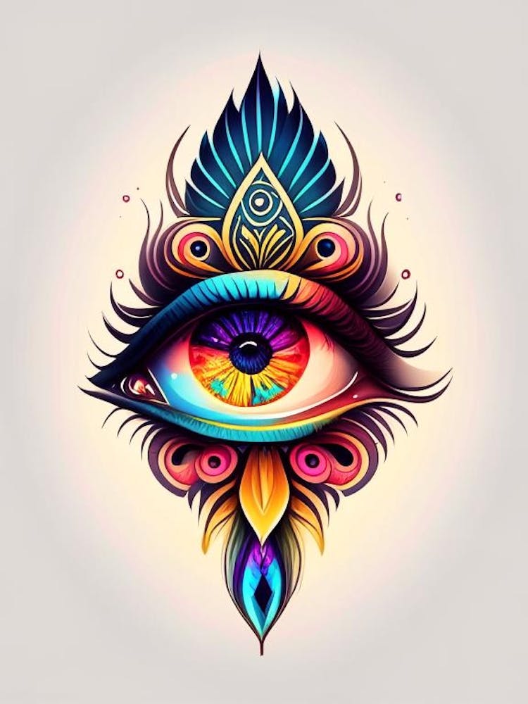 Transzendenz, Symbol, Drittes-Auge-Tattoo 4