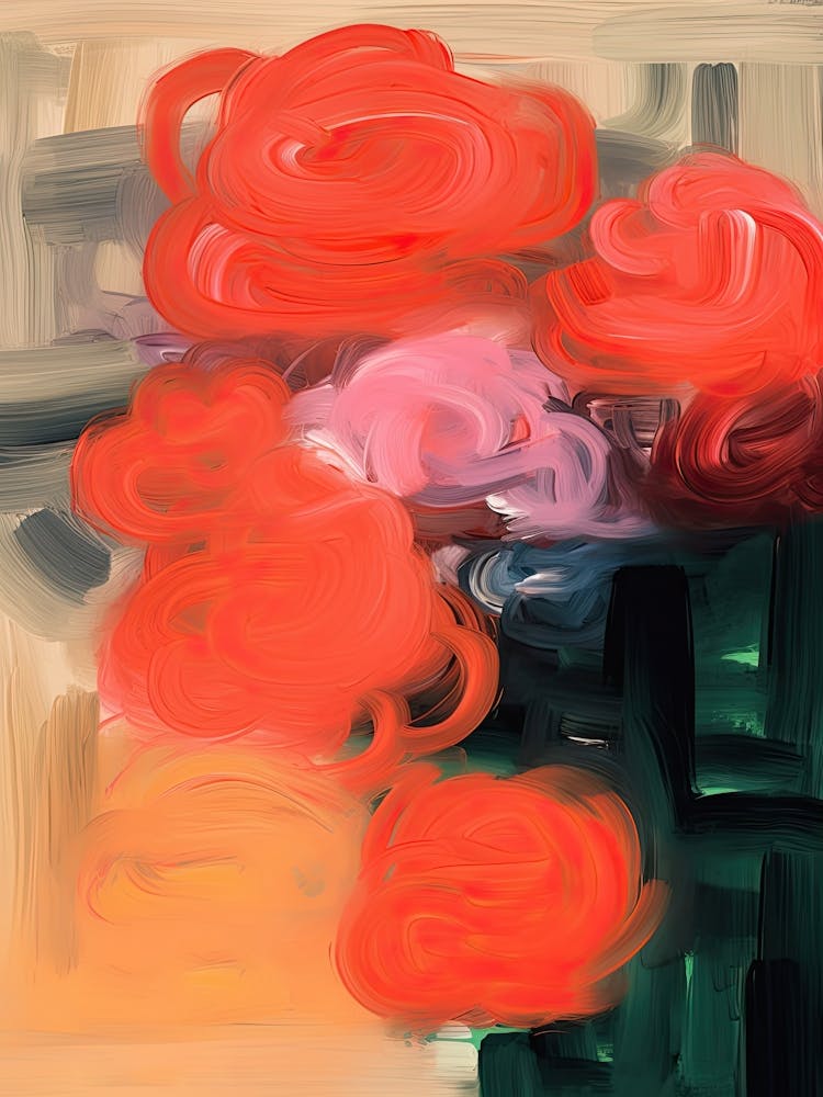 Brush Stroke Flowers Abstract 2