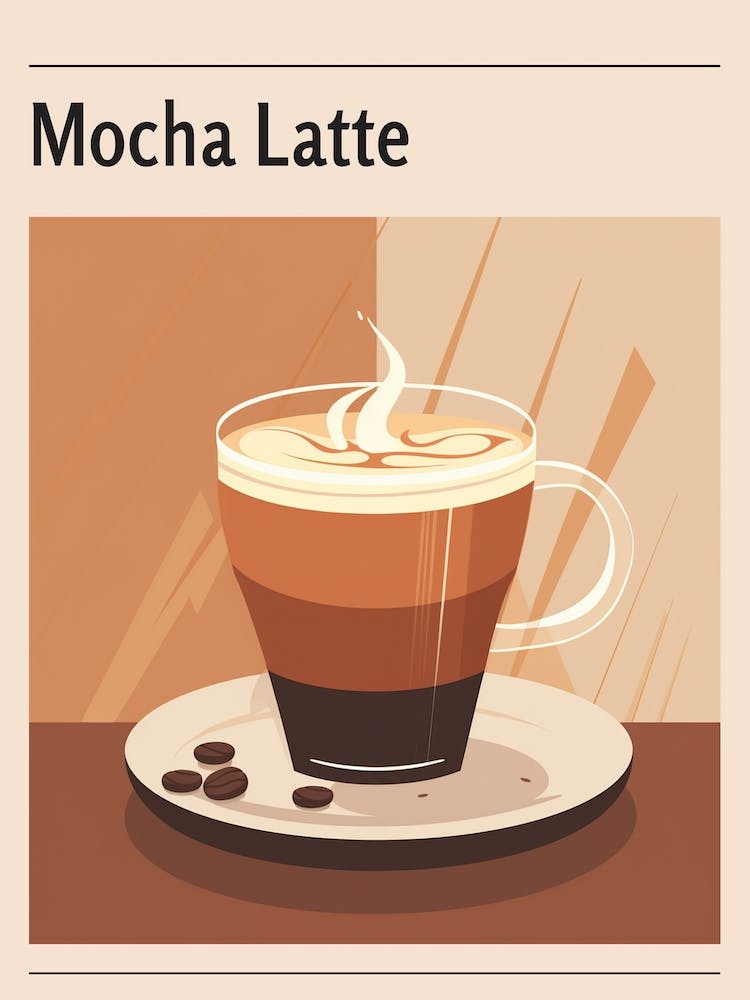 Mocha Latte Midcentury Modern Poster