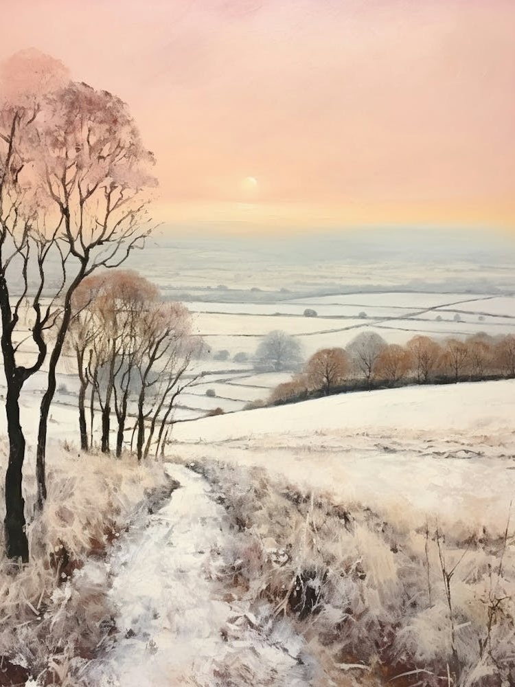 Dreamy Winter Painting The South Downs England 1