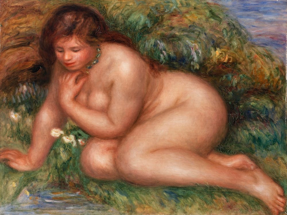 Bather Gazing At Herself In The Water, Pierre Auguste Renoir