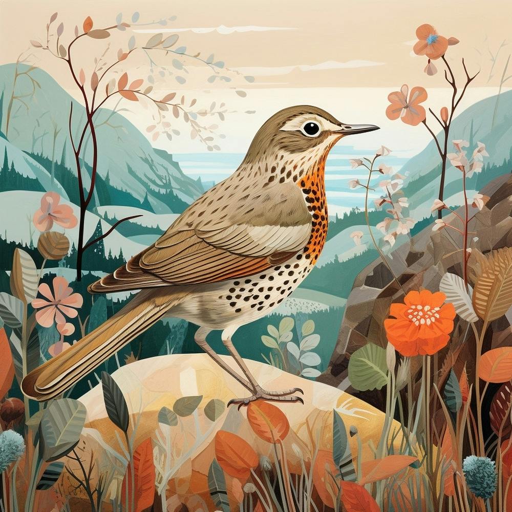 Bird In Nature Hermit Thrush 3