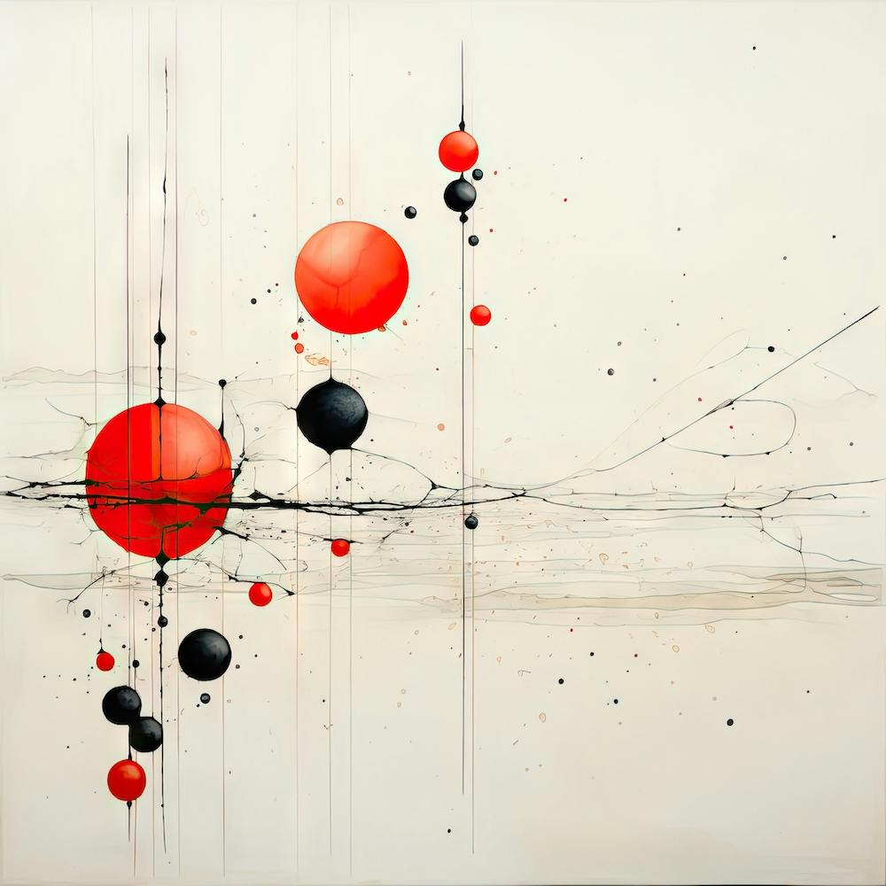 Red and Black Abstract Painting