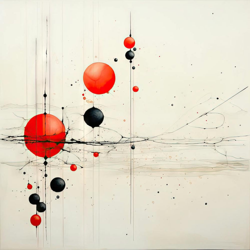 Red and Black Abstract Painting