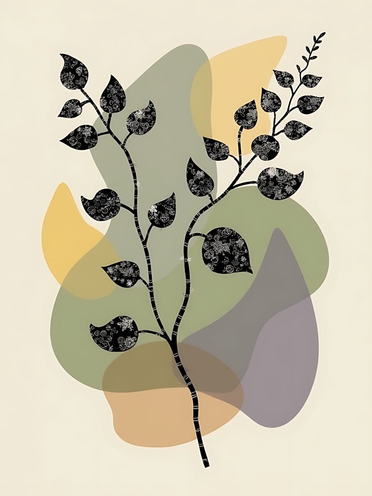 Soft Botanical Composition in Earth Tones