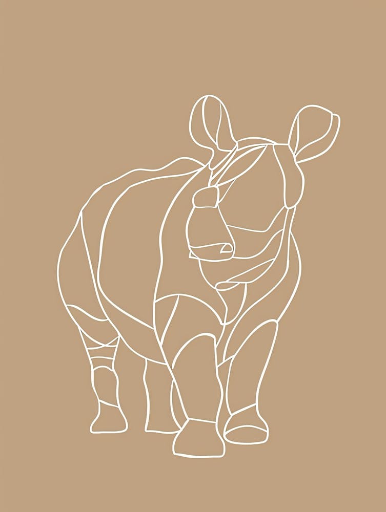 Rhino - Boho, Line Art 6