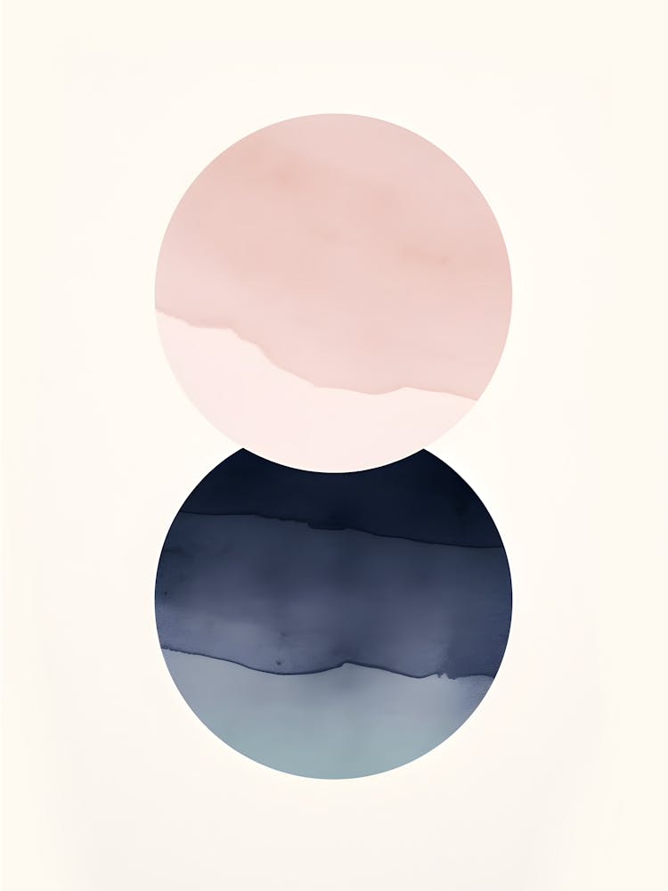 Peinture à l'Aquarelle Et Cercles Roses