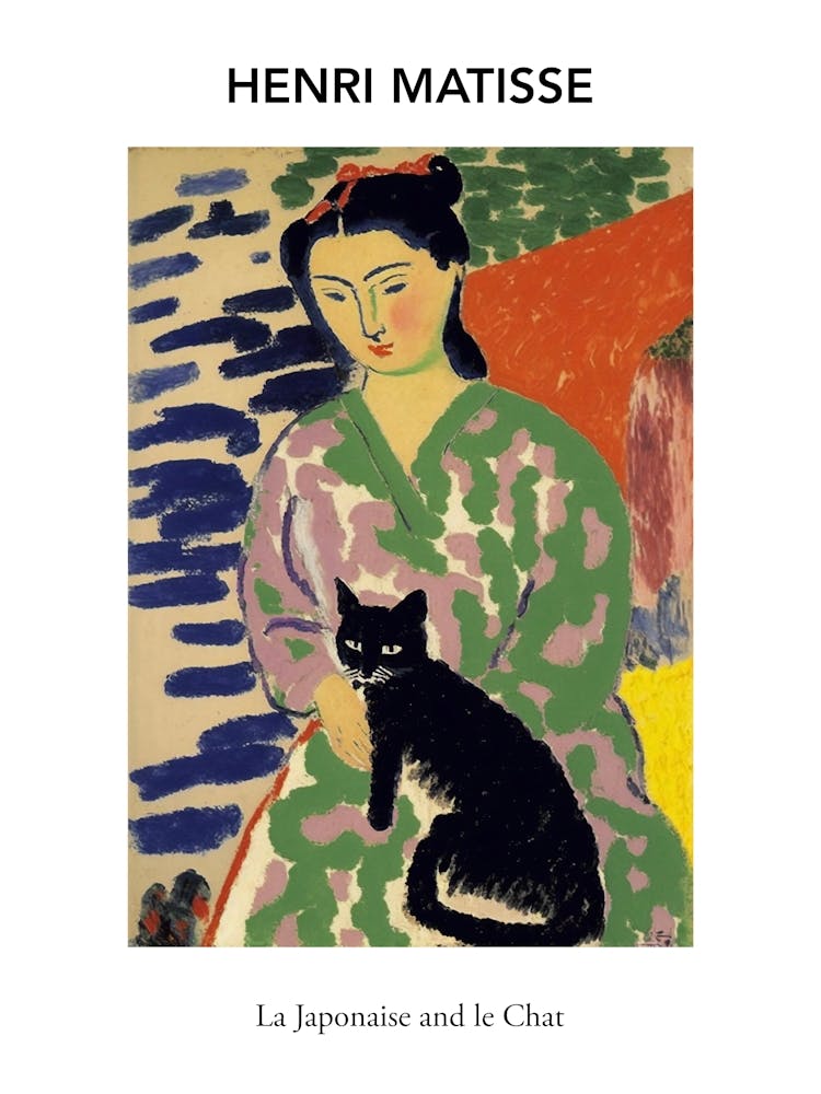 Matisse Inspired  La Japonaise With A Black Cat Museum