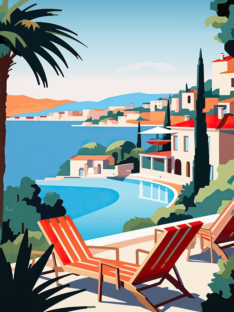 French Riviera, France, Bold Outlines 2