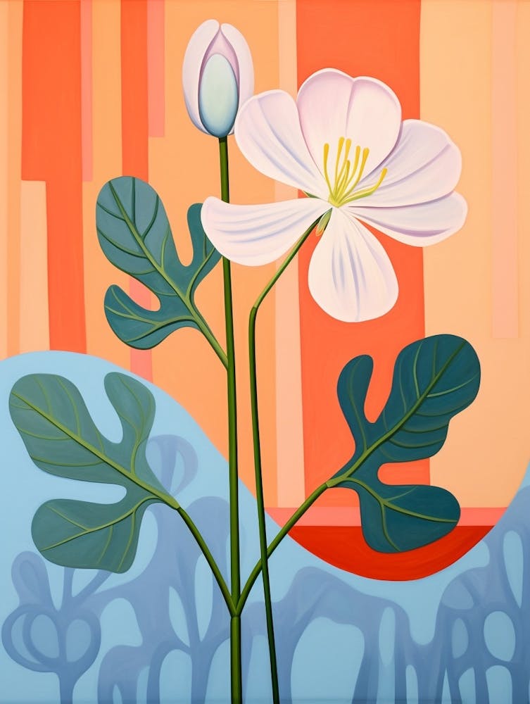 Freesia Flower 1 Hilma Af Klint Inspired Pastel Flower Painting