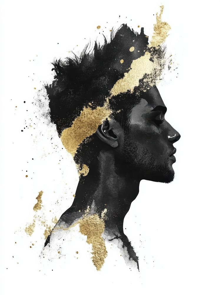 Gold And Black Canvas Print 79