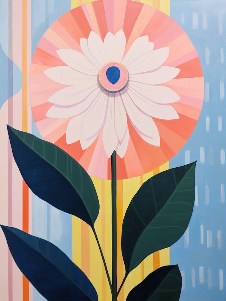 Daisy 2 Hilma Af Klint Inspired Pastel Flower Painting