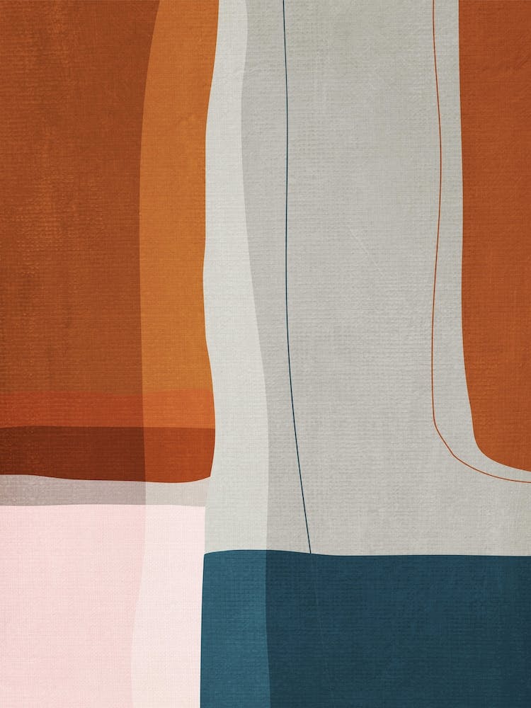 Rust Navy Blue Gray Abstract