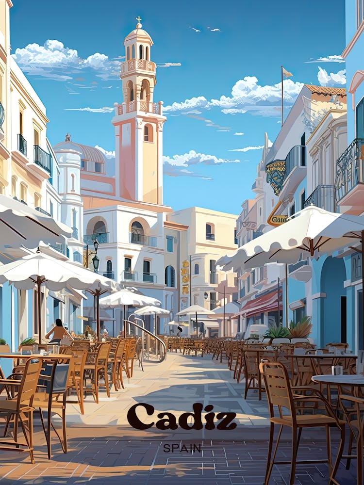 Cadiz Spain Andalucia Digital Travel Art
