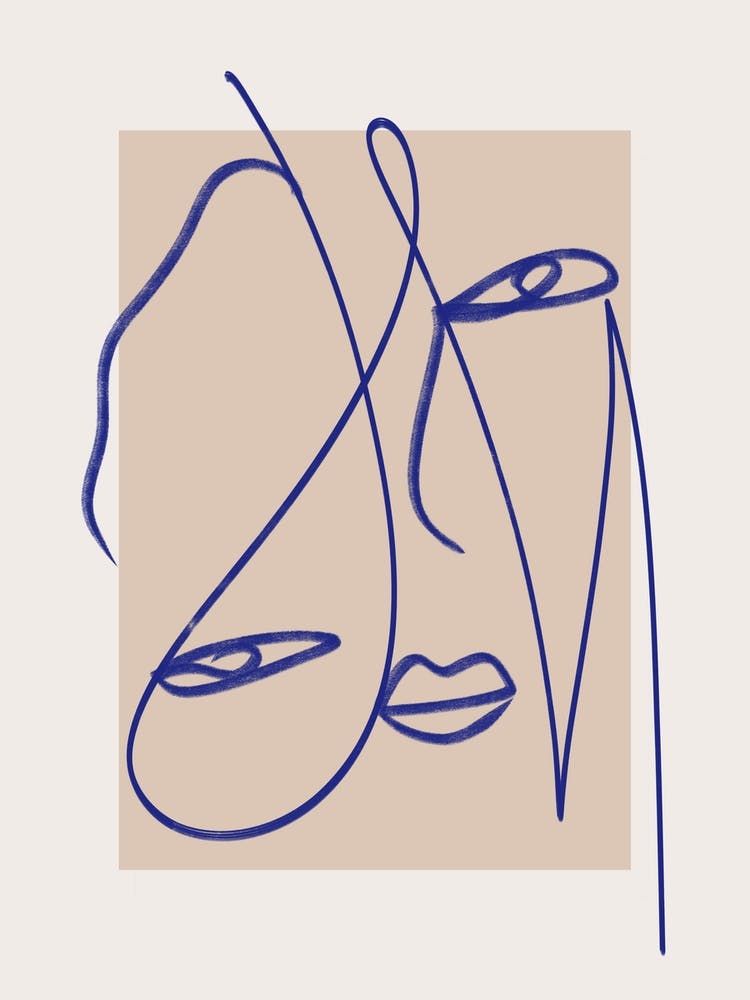 Abstract Blue Line Art