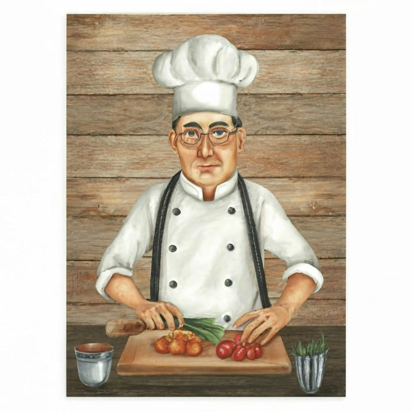 Gourmet Chef Cooking Print Art
