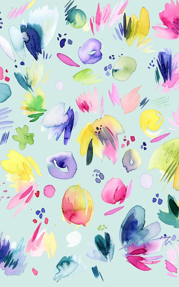 Abstract Watercolour Summer Flowers