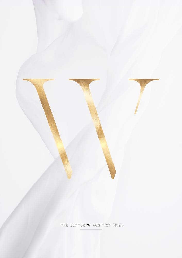 Letter W Gold