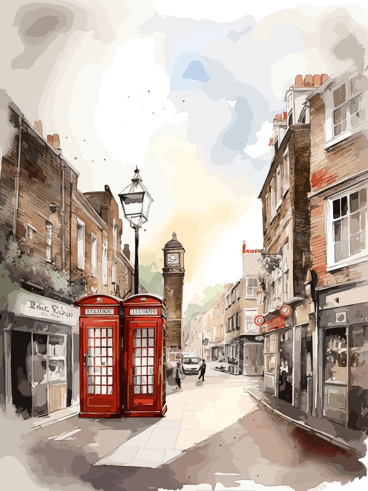 Romford London Neighborhood, Watercolour 3