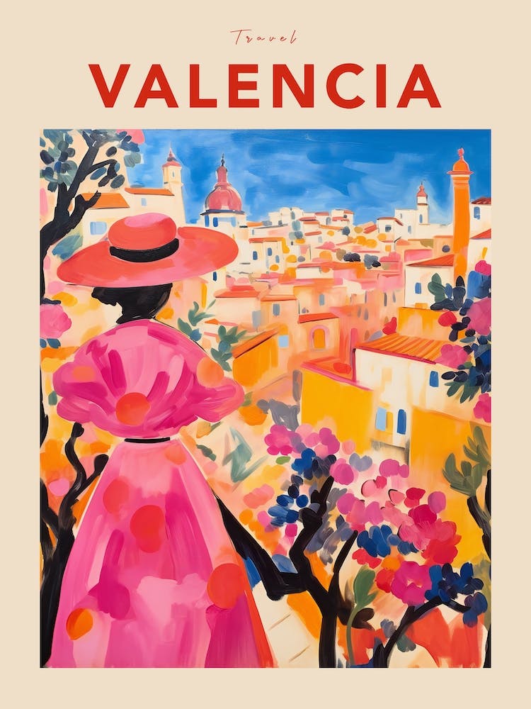 Valencia Spain 6 Fauvist Travel Poster